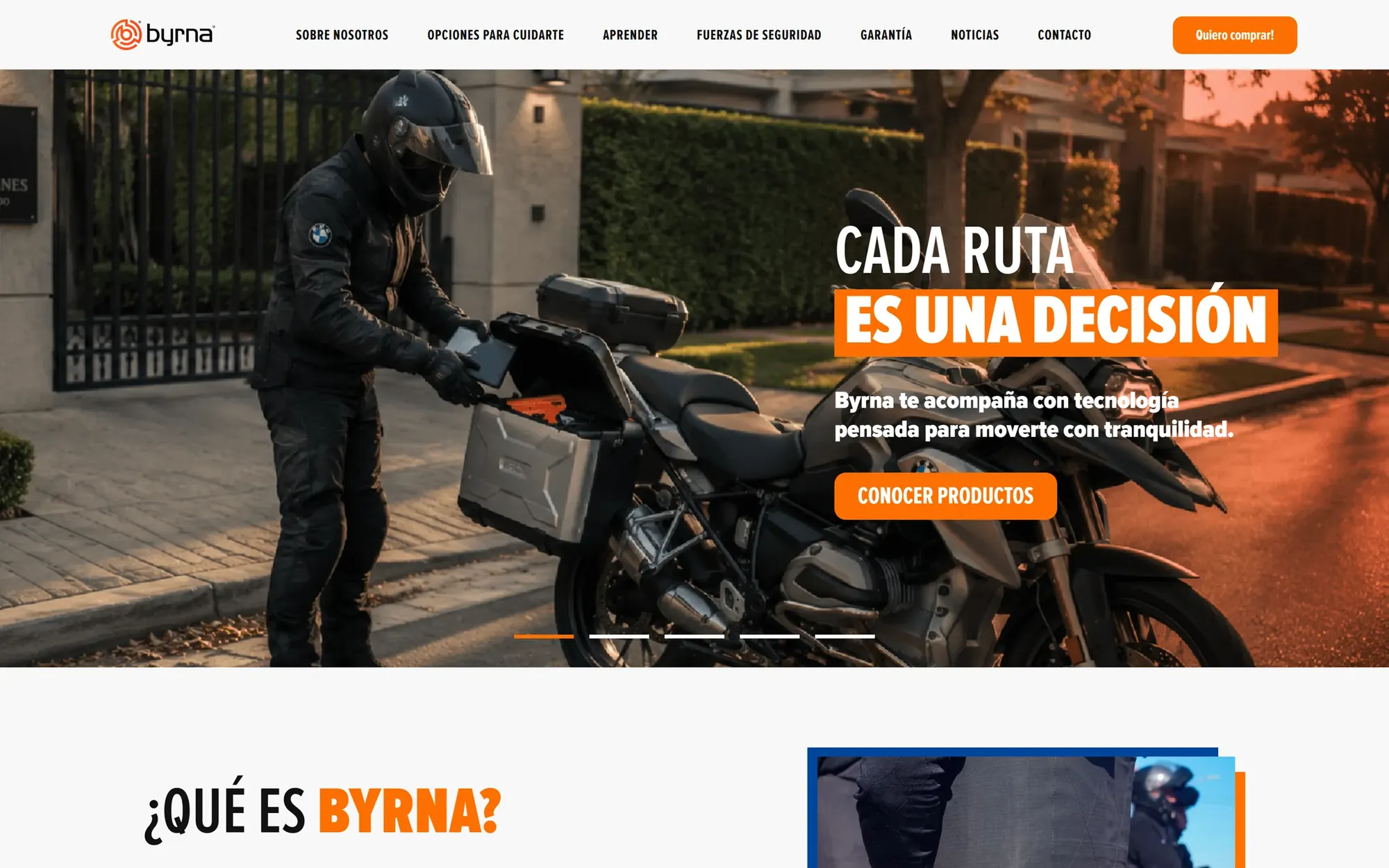 Byrna LATAM: la pantalla principal