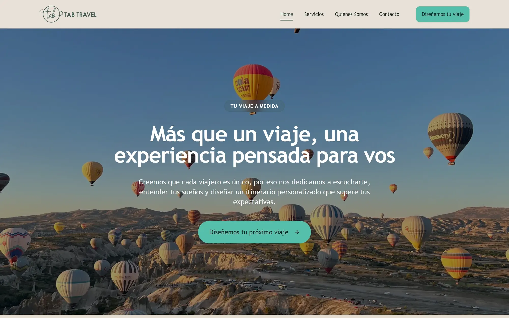 TAB Travel: la pantalla principal